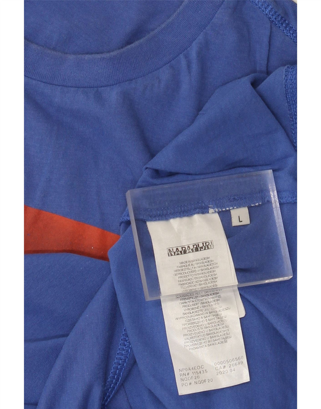 Camiseta masculina Napapijri com estampa gráfica grande de algodão azul