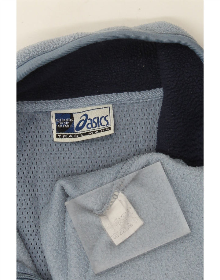 ASICS Mens Zip Neck Fleece Jumper Grande Azul Poliéster