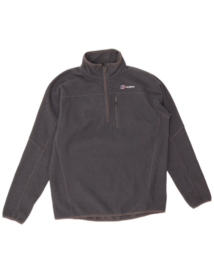 Berghaus Suéter masculino de lã com zíper e gola média poliéster cinza médio