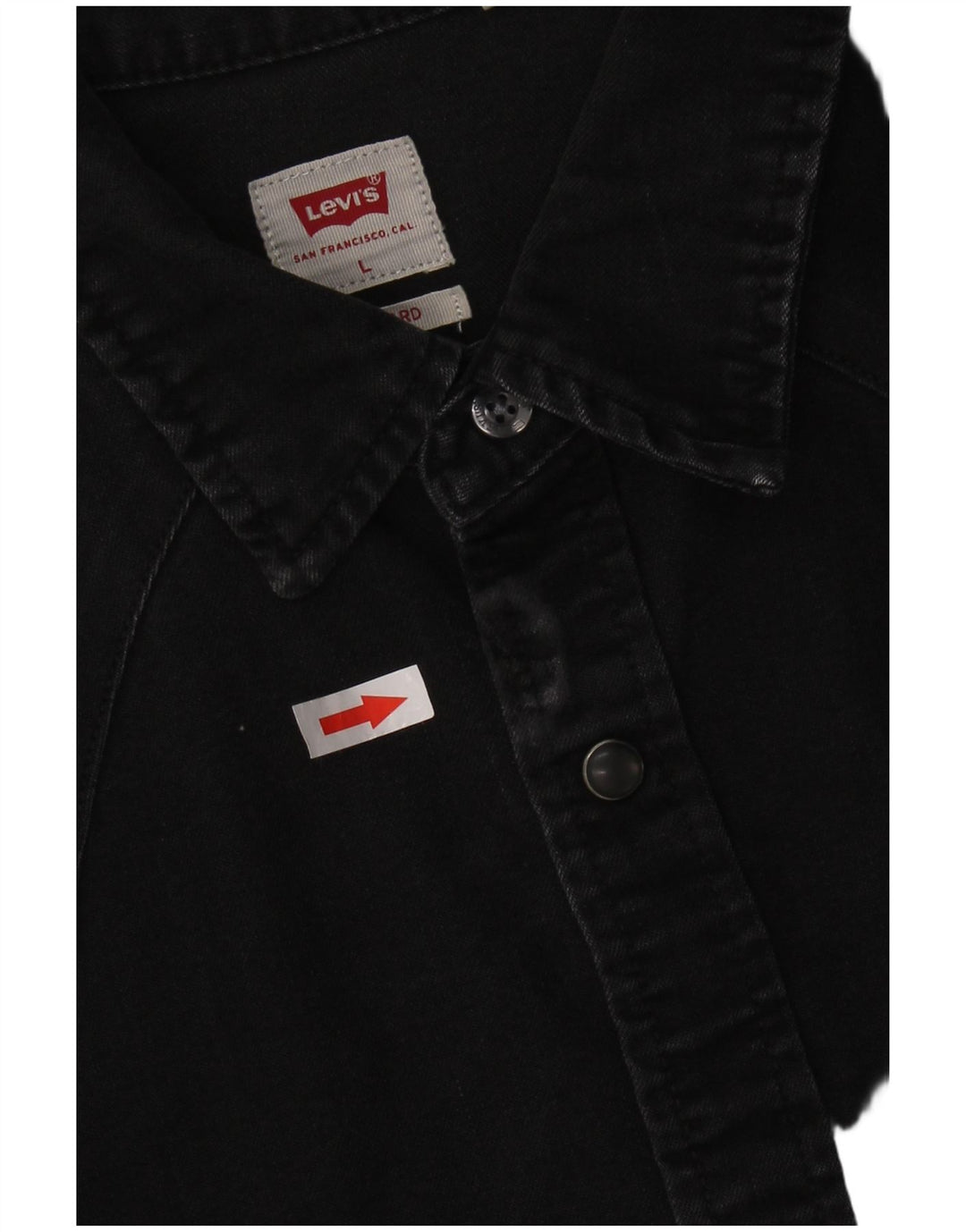 Camisa jeans masculina padrão LEVI'S grande algodão preto