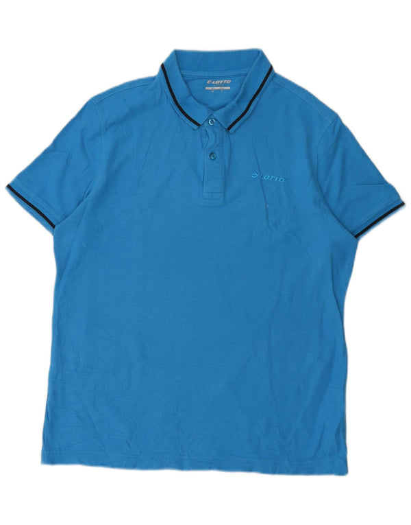 Camisa polo masculina Lotto algodão azul médio