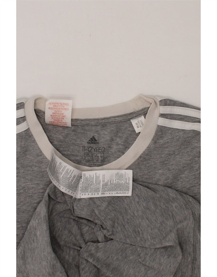 ADIDAS Boys T-Shirt Top 11-12 Years Grey Cotton Vintage Adidas and Second-Hand Adidas from Messina Hembry 