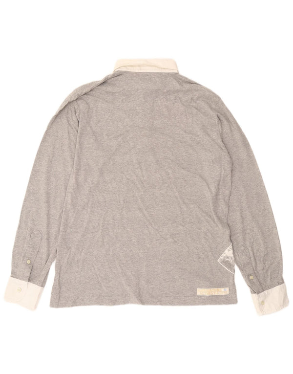 Camisa polo masculina de manga comprida La Martina XL cinza algodão