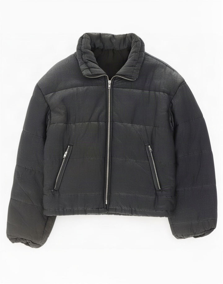 Jaqueta acolchoada feminina vintage UK 14 grande preta