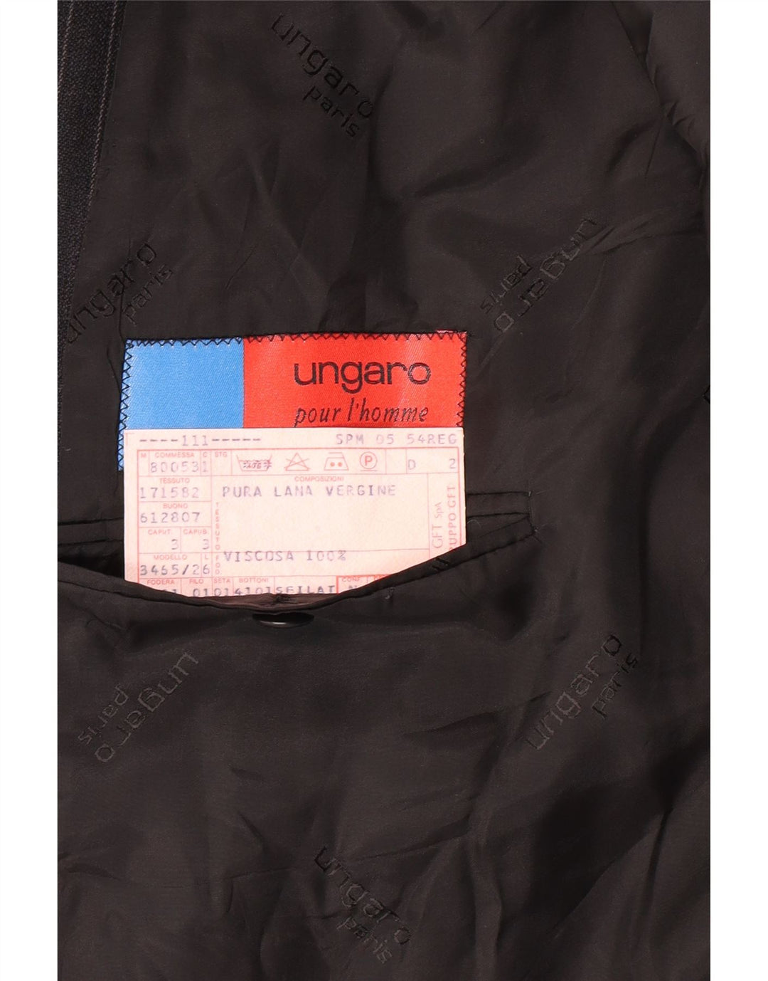 Jaqueta Blazer Masculina UNGARO IT 54 2XL Preto Riscas Clássico