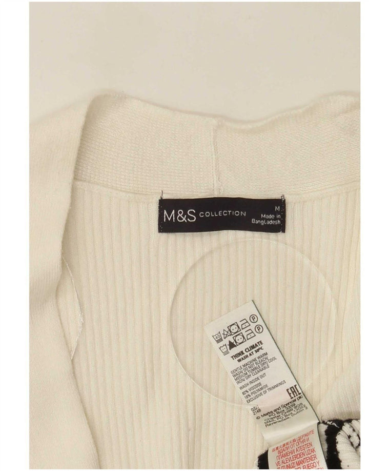 Suéter cardigã feminino Longline Marks & Spencer Reino Unido 14 Médio Off White