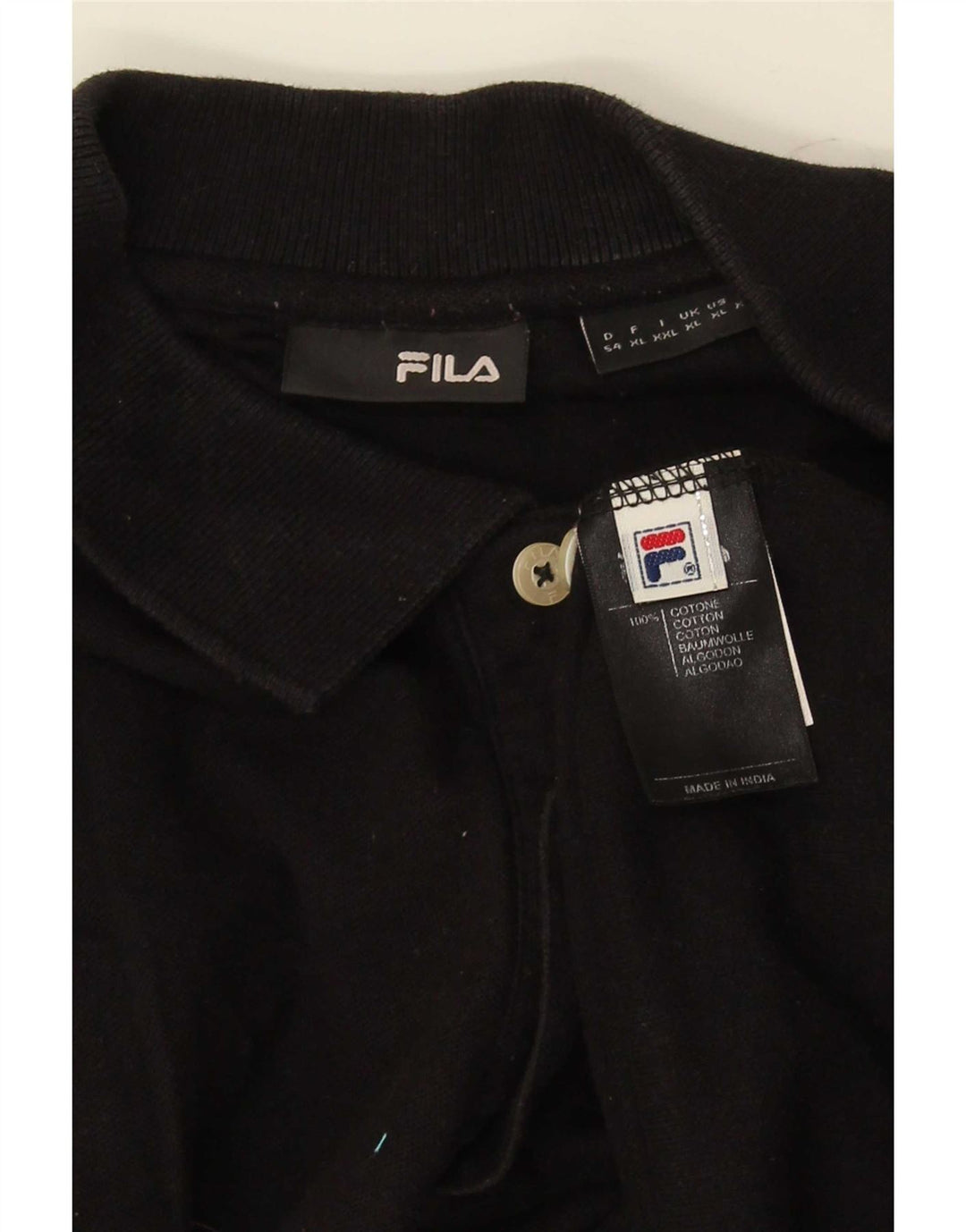 Camisa Polo Masculina Fila XL Algodão Preto
