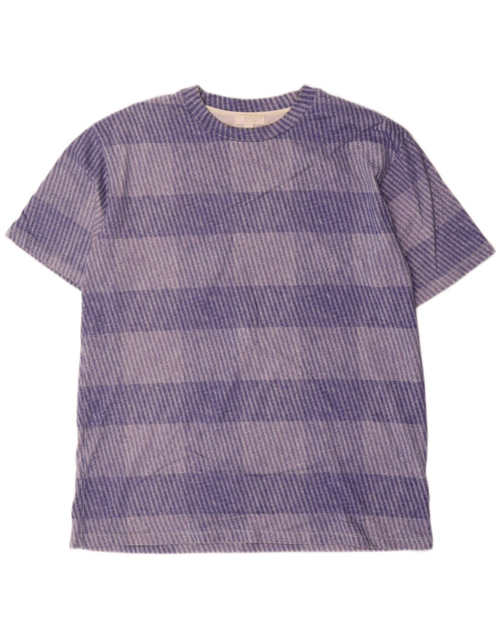 Cos Camiseta Masculina Top Médio Algodão Xadrez Azul