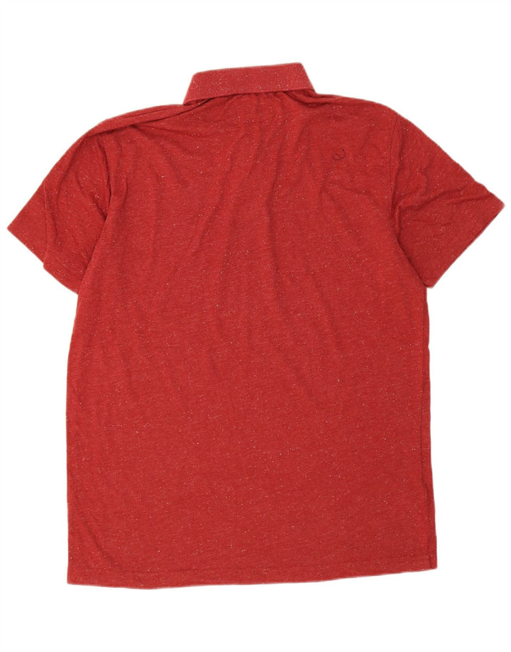 Camisa polo masculina Penguin, algodão manchado vermelho médio