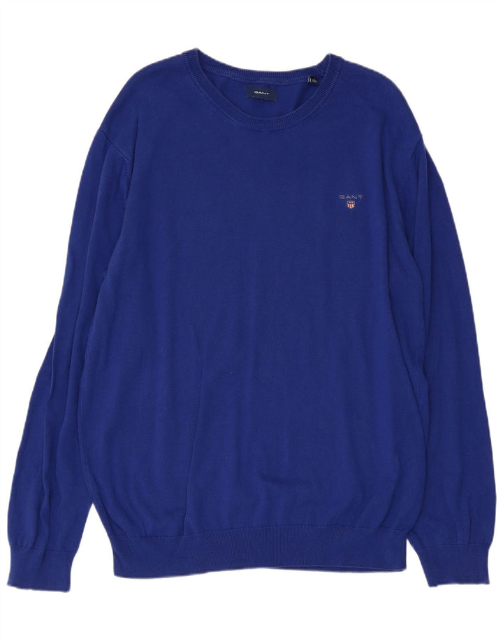 Suéter masculino GANT com gola canoa XL algodão azul