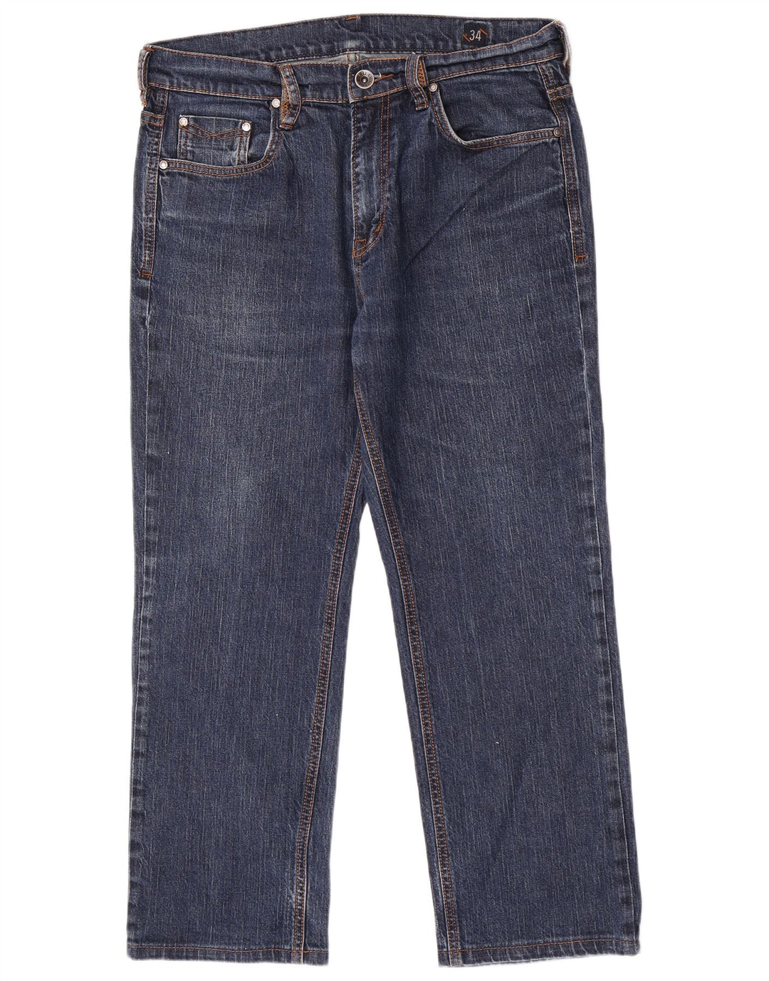 Rifle Mens Straight Jeans W34 L26 Azul Algodão