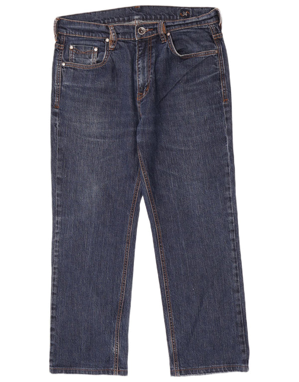 Rifle Mens Straight Jeans W34 L26 Azul Algodão