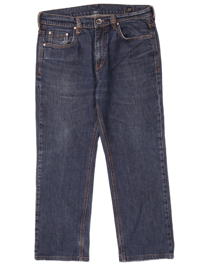 Rifle Mens Straight Jeans W34 L26 Azul Algodão