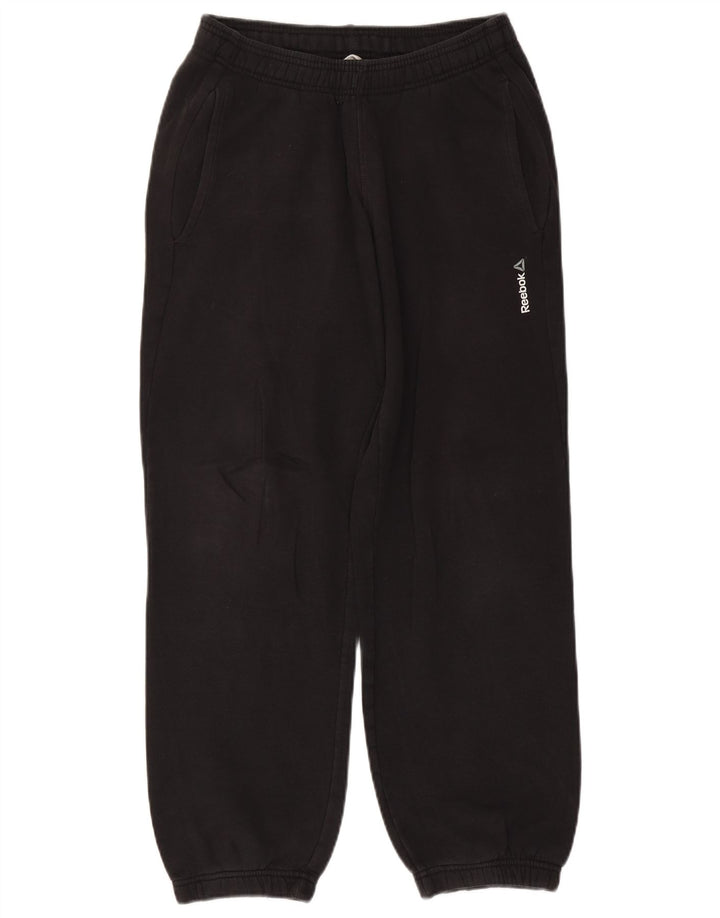 Reebok Mens Treino Calças Joggers Pequeno Algodão Preto