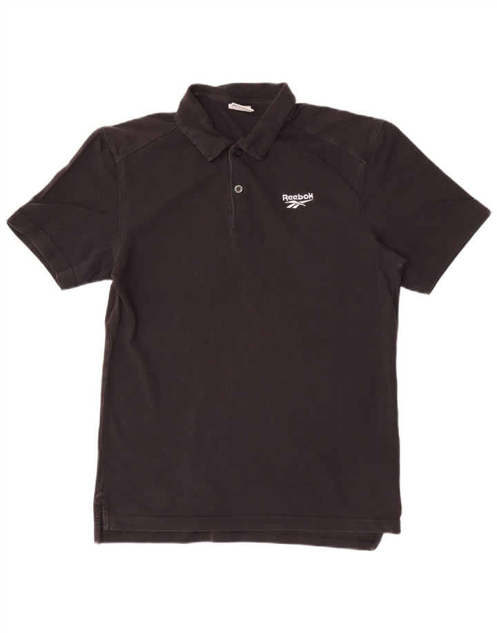 Camisa polo masculina Reebok médio algodão preto
