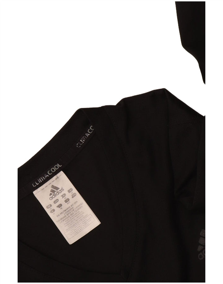 Adidas Feminino Climacool Top Manga Longa Reino Unido 16 Grande Poliéster Preto