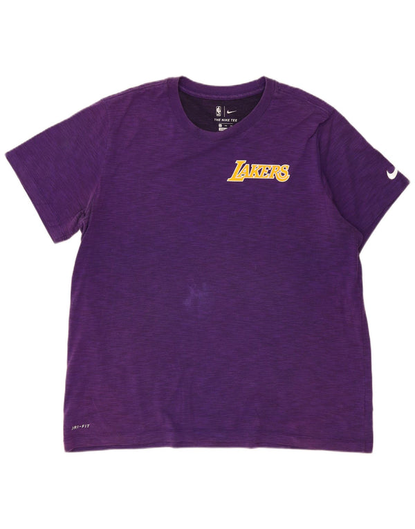 Camiseta masculina Nike Lakers Top 2XL algodão manchado roxo