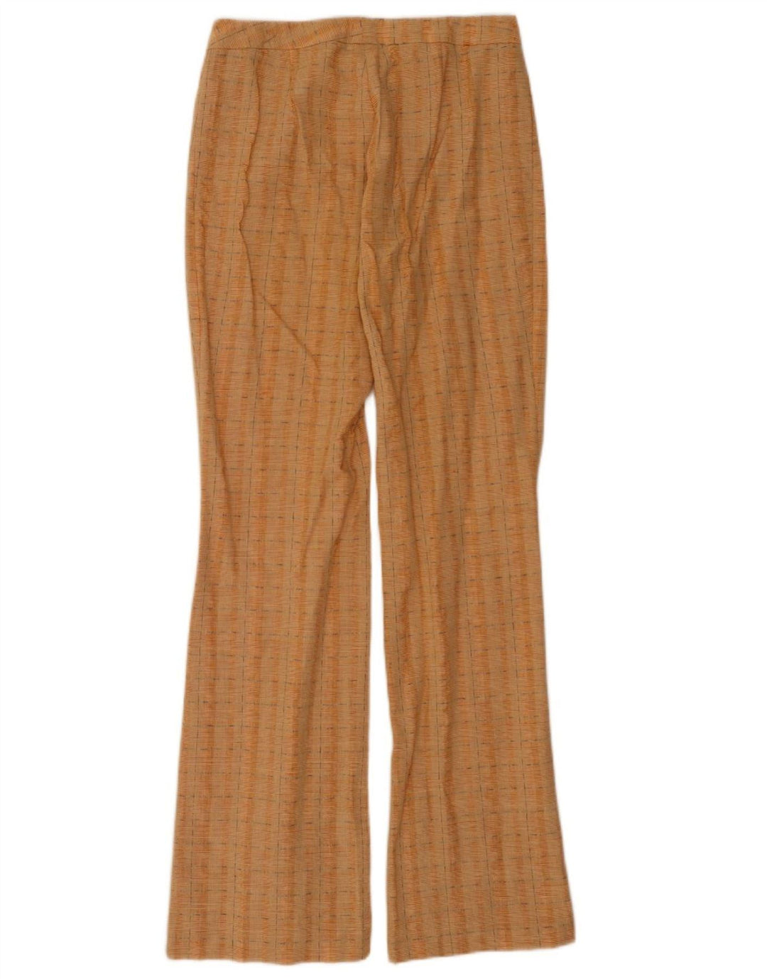 Calça feminina vintage bootcut IT 42 médio W28 L34 laranja xadrez