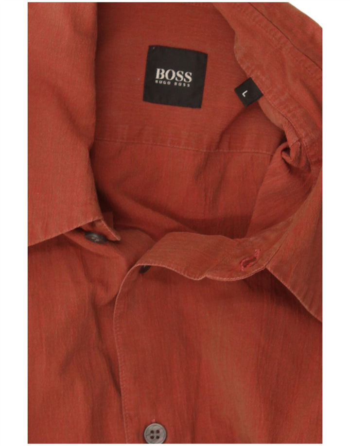 Camisa masculina Hugo Boss grande marrom