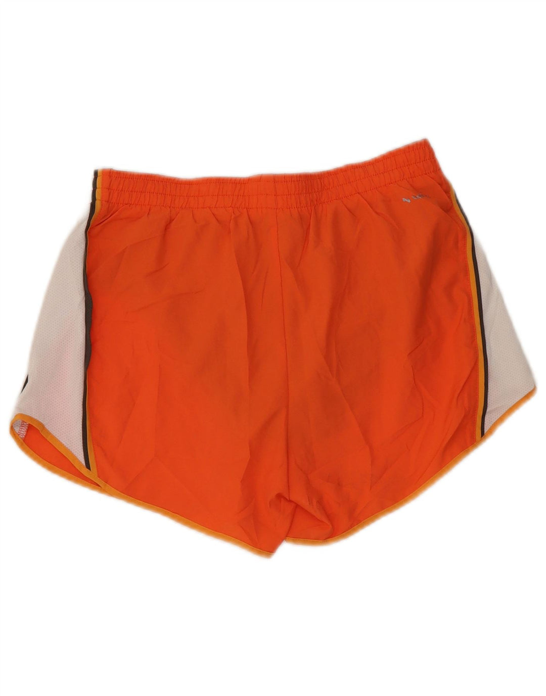 Shorts esportivos femininos NIKE US 4/6 pequeno laranja colorblock poliéster