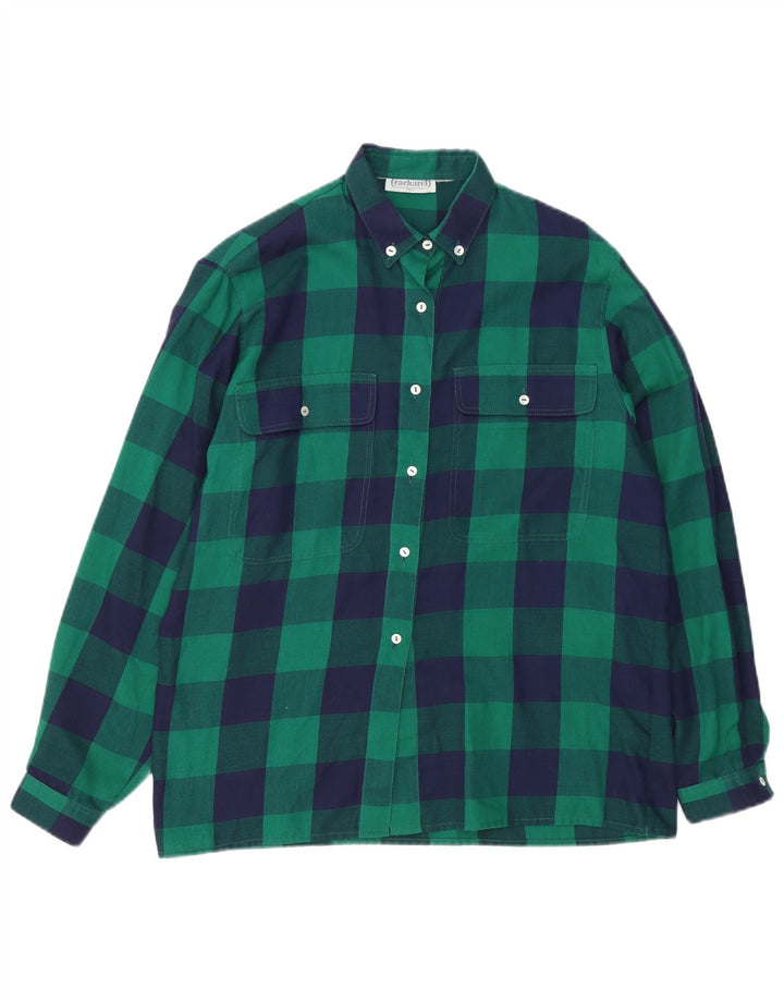 Camisa feminina CACHAREL UK 16 grande verde guingão