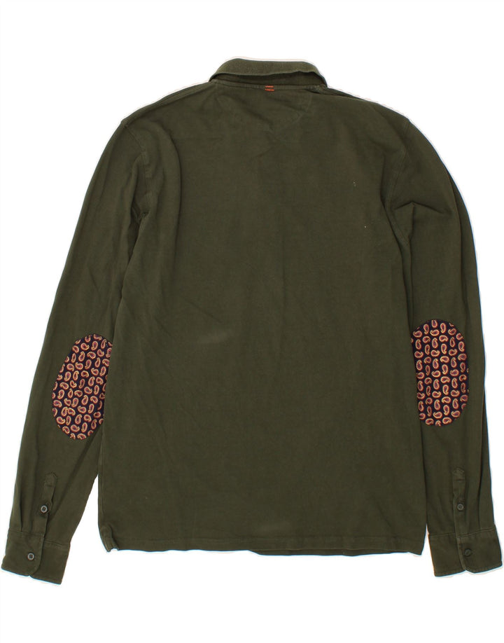 SUN68 Mens Long Sleeve Polo Shirt XL Green Cotton Vintage Sun68 and Second-Hand Sun68 from Messina Hembry 