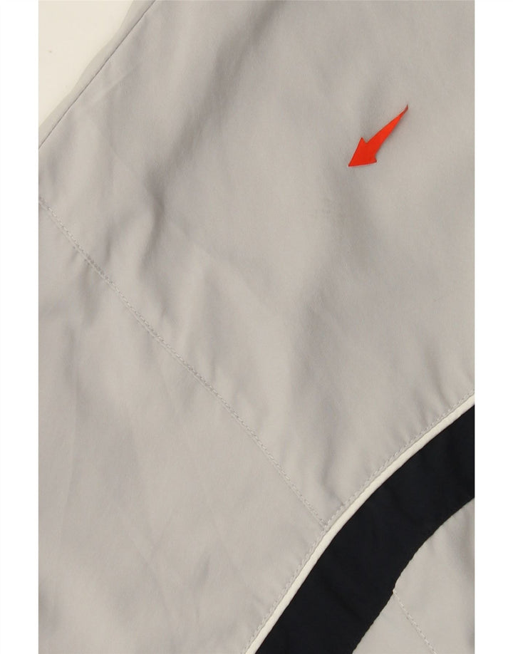 Reebok Mens Loose Fit Tracksuit Top Jaqueta Pequena Cinza Colorblock Poliéster