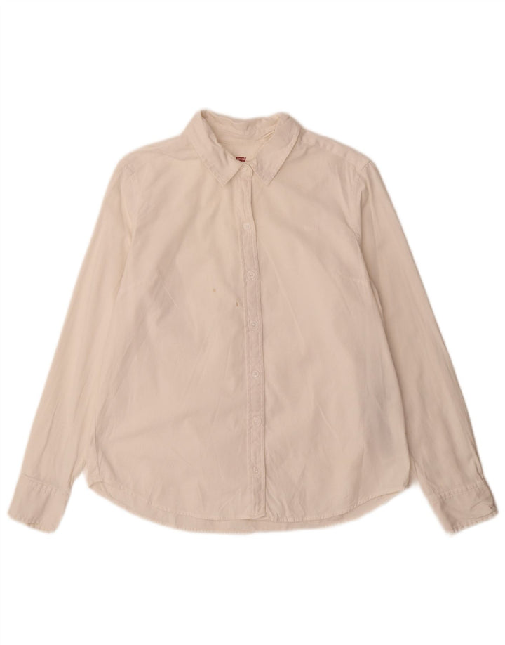 Camisa Levi's Boys Classic Fit 14-15 Anos Pequena Algodão Branco