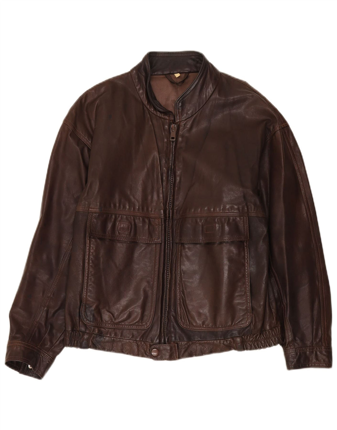 Jaqueta de couro masculina vintage UK 36 pequena marrom