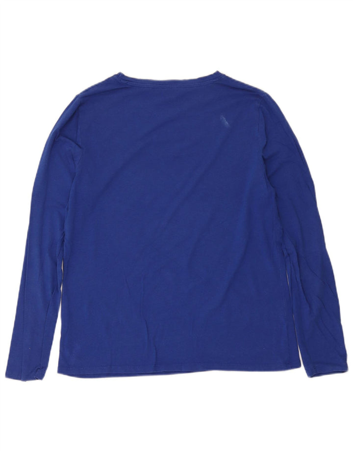 Top feminino M&Co manga comprida UK 14 modal azul médio