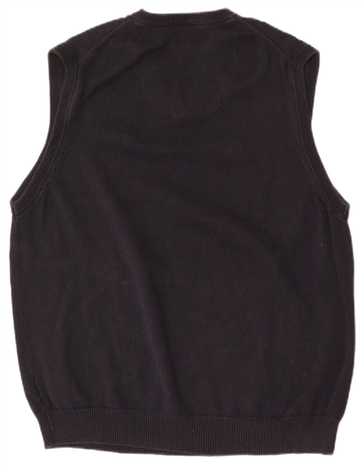 Regata masculina Marks & Spencer com ajuste regular e colete grande de algodão preto