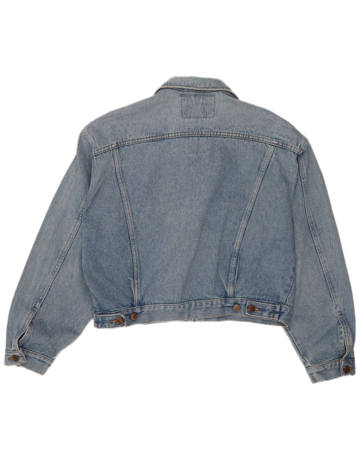 Jaqueta jeans masculina selvagem UK 38 algodão azul médio