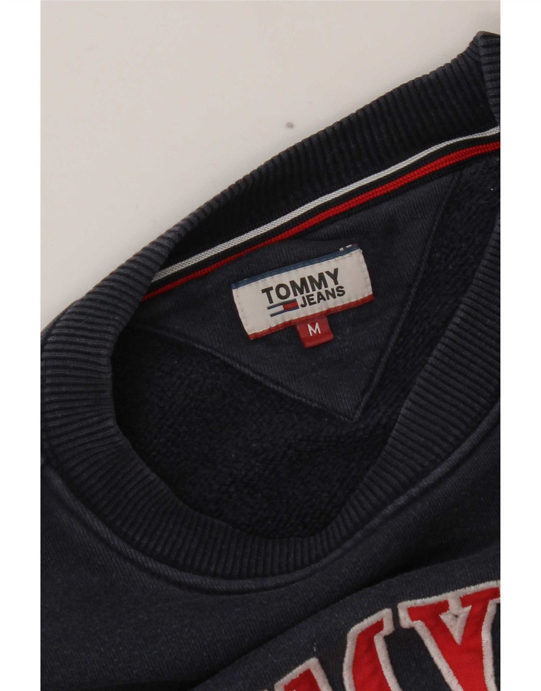 Tommy Hilfiger moletom gráfico feminino jumper UK 14 médio azul marinho