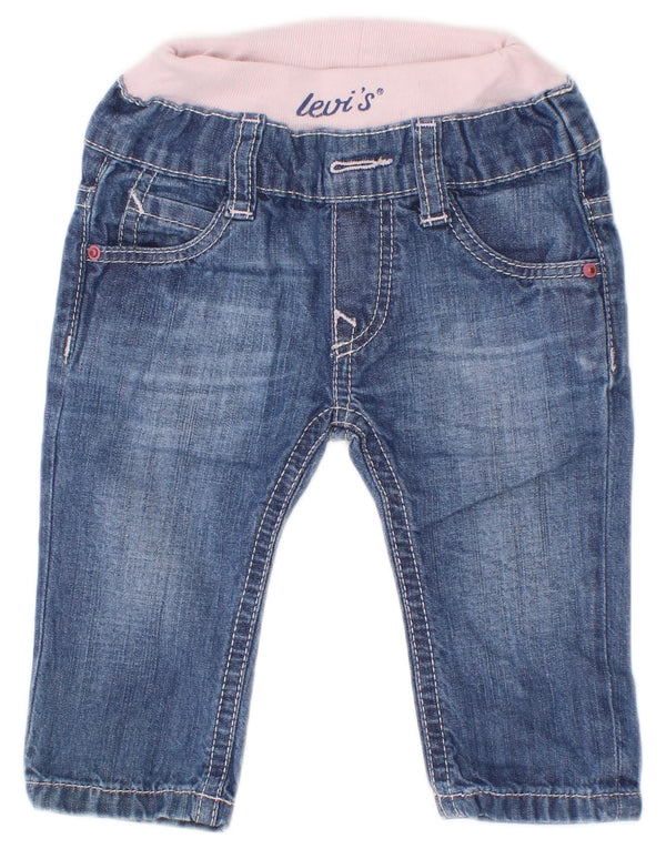 Levi's Baby Girls Slim Jeans 0-3 Meses W16 L4 Azul Colorblock Algodão