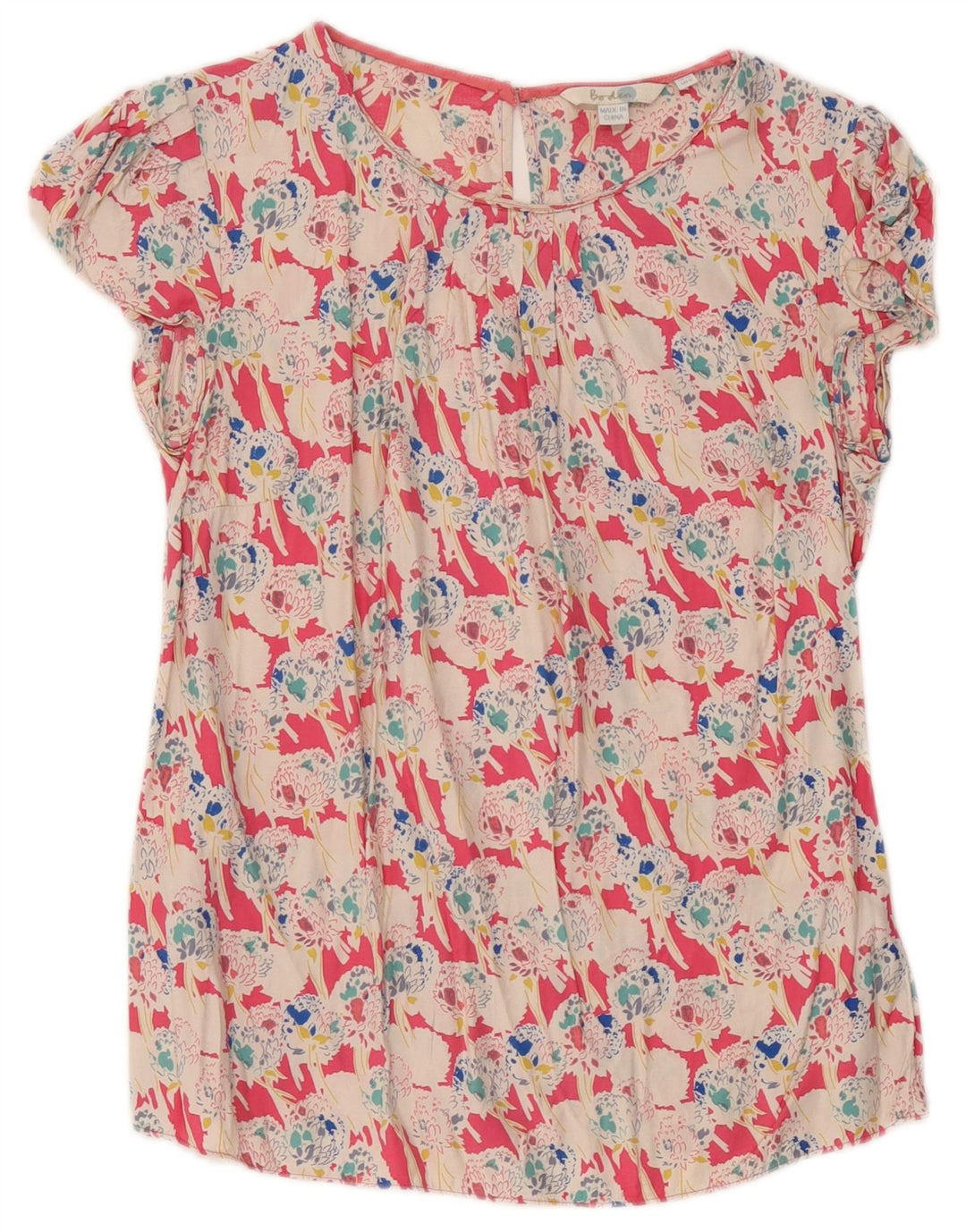 Blusa feminina Boden UK 10 pequena viscose floral multicolorida