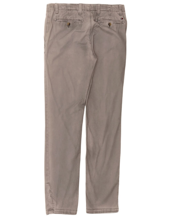 Tommy Hilfiger Mens Slim Chino Calças W32 L34 Algodão Cinza