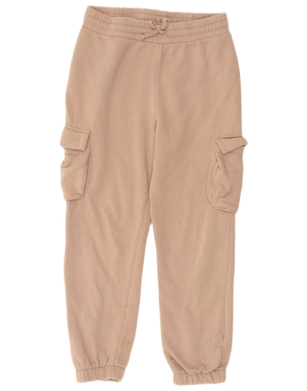 Zara Womens Cargo Tracksuit Calças Joggers UK 14 Grande Algodão Bege