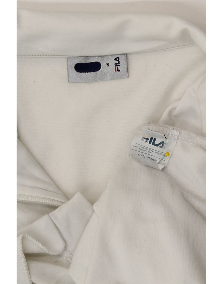 Jaqueta Fila Mens Tracksuit Top Pequeno Branco Poliéster