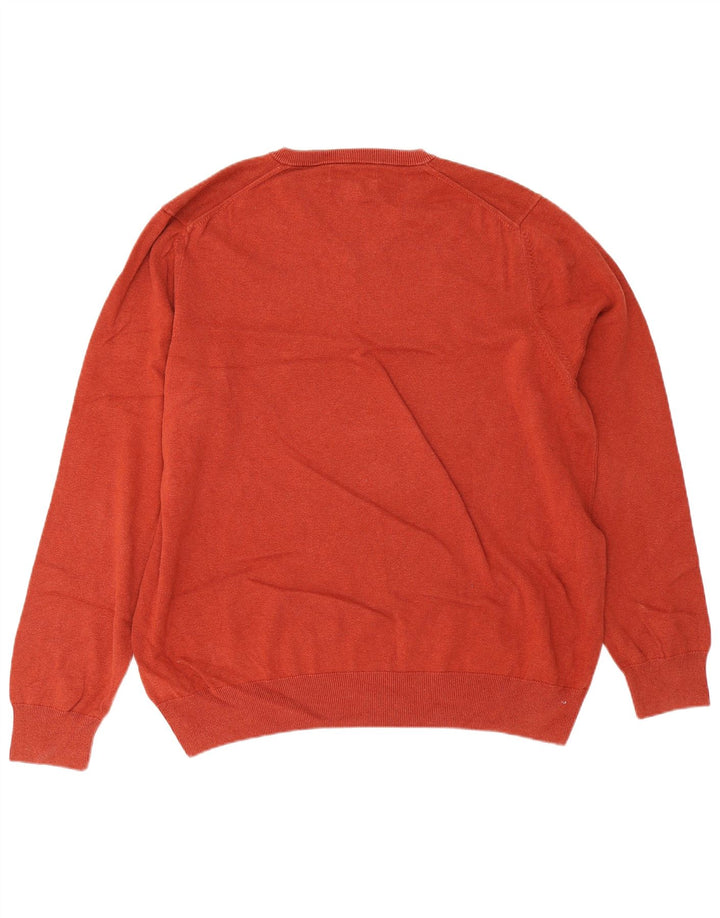 Suéter masculino Marks & Spencer com decote em V 2XL algodão marrom