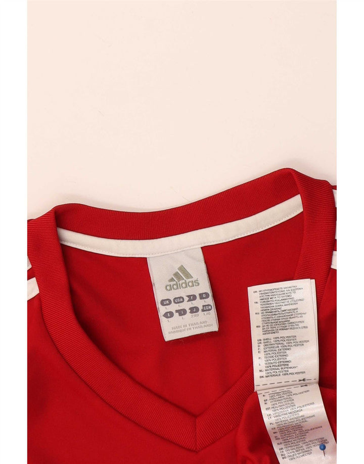 Adidas Mens Climalite Camiseta Top Grande Poliéster Vermelho