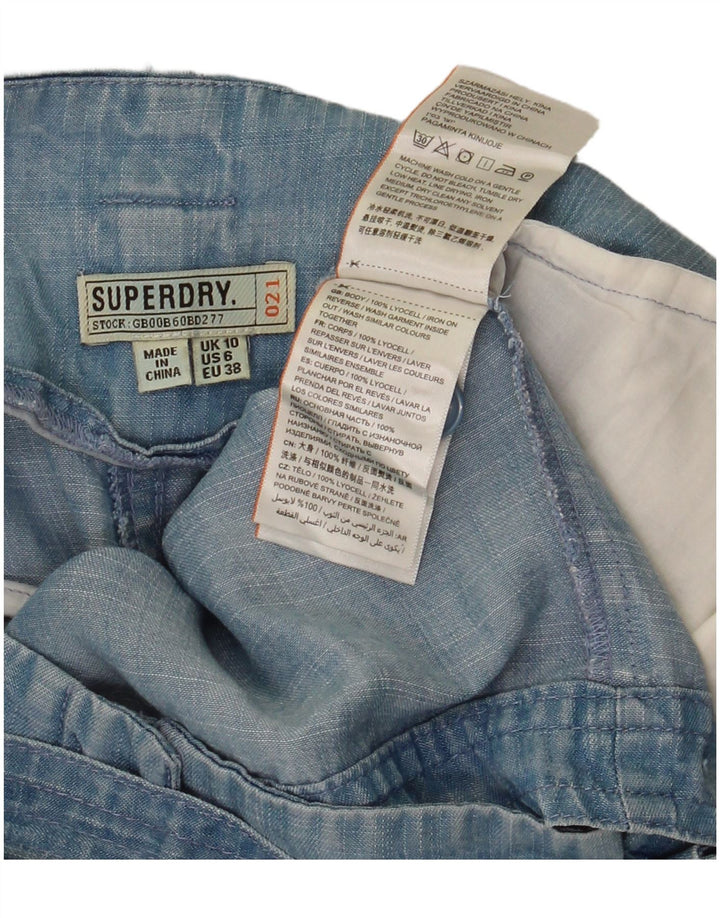 Shorts Chino Feminino Superdry UK 10 Pequeno W32 Azul Lyocell