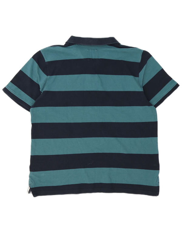Camisa polo masculina 3XL de algodão listrado azul da Crew Clothing