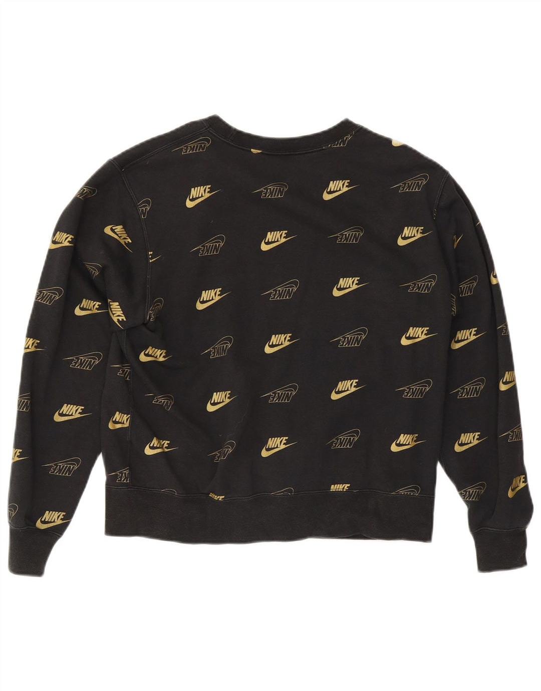 Nike feminino gráfico oversized moletom jumper reino unido 10 pequeno algodão preto