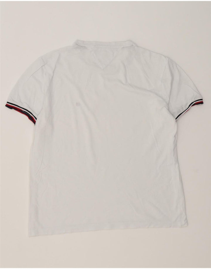 Camiseta masculina Tommy Hilfiger Regular Fit Top médio listrado branco