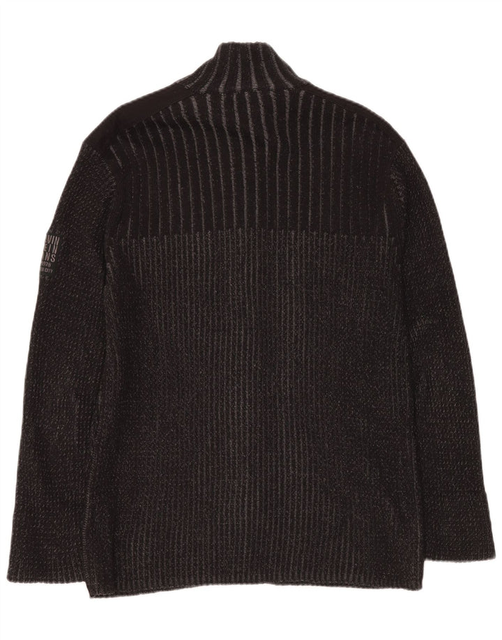 Suéter cardigã feminino CALVIN KLEIN JEANS Reino Unido 14 grande algodão cinza