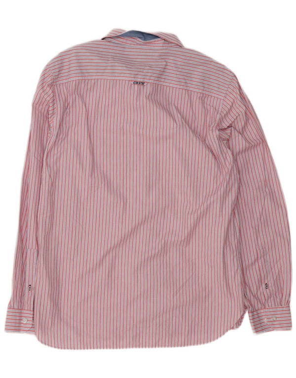 Crew Clothing Mens Camisa Slim Fit XL Algodão Listrado Rosa