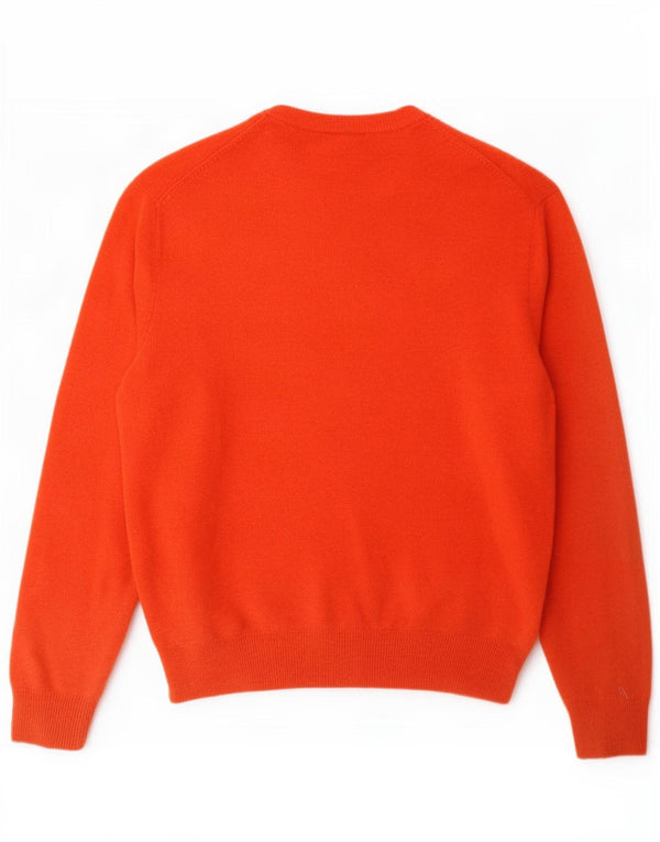 Suéter masculino Polo Ralph Lauren com gola redonda e lã laranja médio