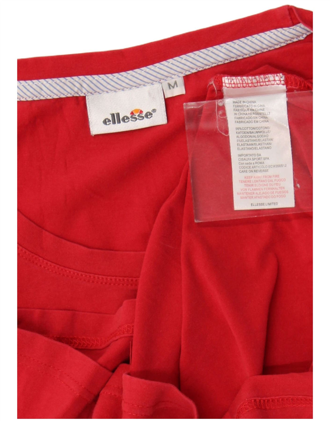 Camiseta feminina Ellesse com estampa gráfica UK 12 algodão vermelho médio