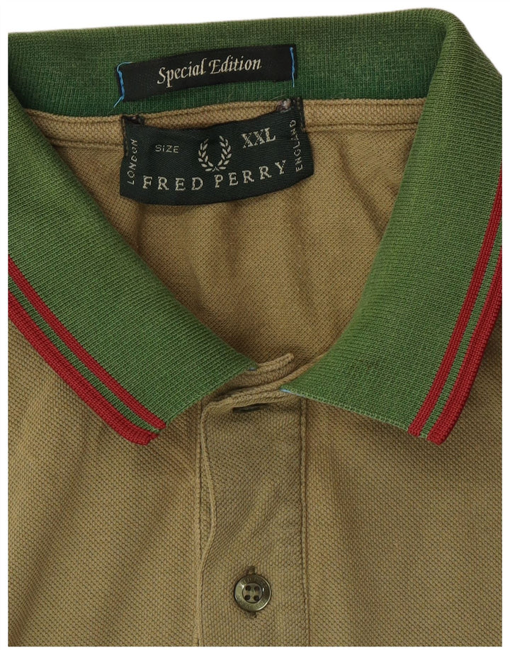 Camisa polo masculina FRED PERRY 15-16 anos 2XL cáqui