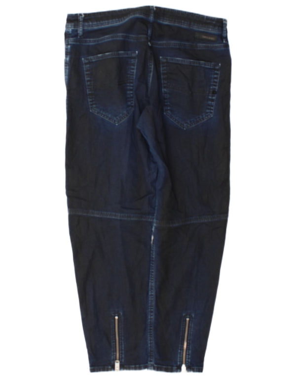 Diesel Mens Tapered Casual Trousers W32 L28 Navy Blue Cotton